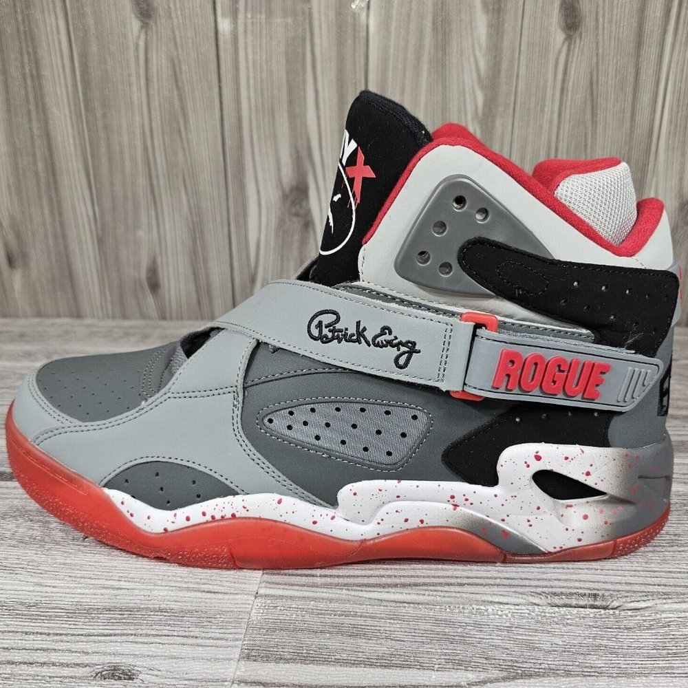 PATRICK EWING Rogue x ONYX Grey 3M Black Red Basketball Shoes Men's Size 9 NEW - Picture 1 of 16